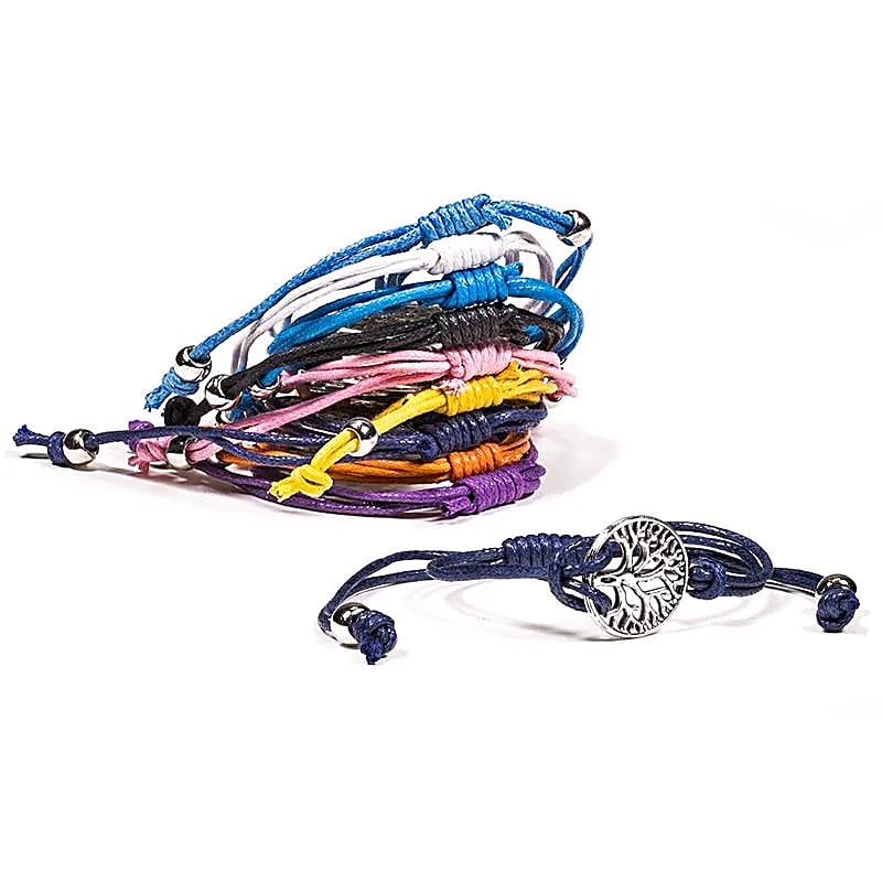 Bracelets arbre de la vie lot de 10 couleurs -- ±5.5-8.5 cm
