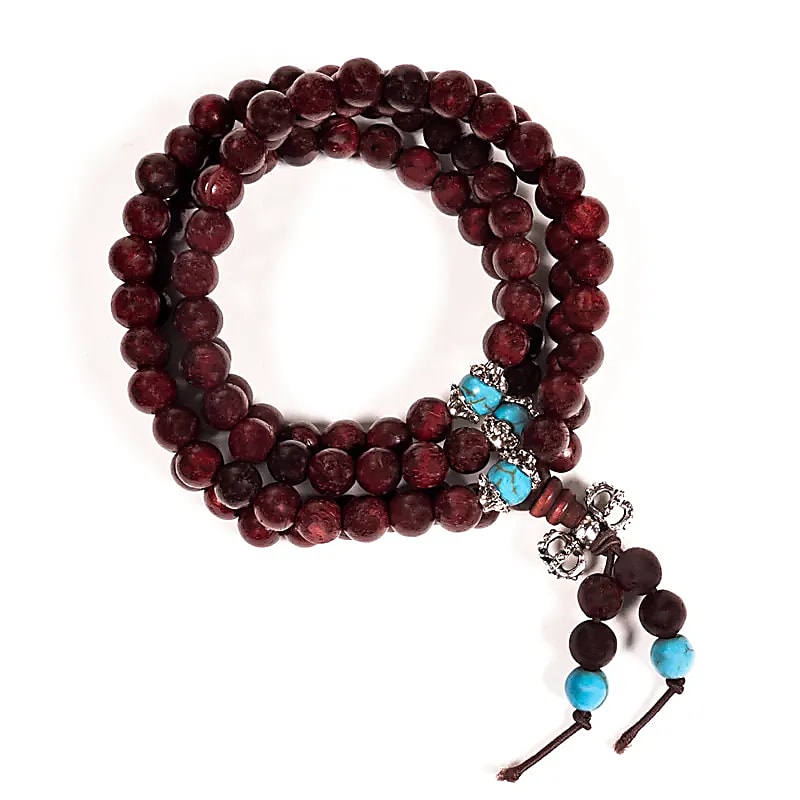 Mala bois perles ornementales et dorje -- 0.6 cm