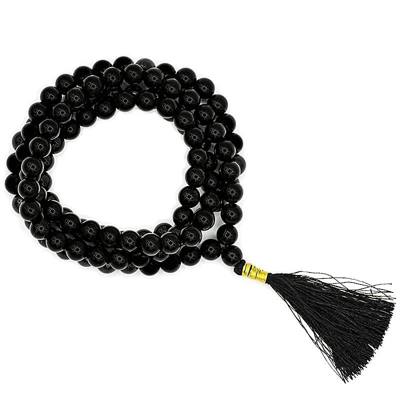 Mala Tourmaline noire qualité AA 108 perles + sachet -- 0.6 cm