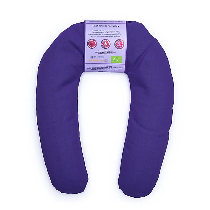 Coussin pour le cou Lavande Bio violet foncé -- ±25x20x3cm;  ±440g
