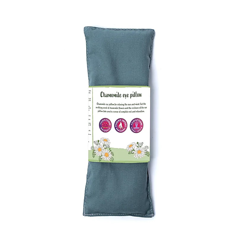 Coussin pour les yeux camomille aux graines de lin bio vert foncé -- 140 g; 22x8 cm