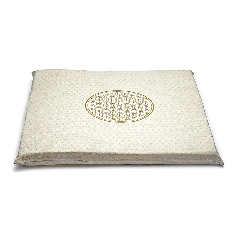 Housse de tapis de méditation Fleur de vie BIO (GOTS) -- 65x65x5 cm; 239 g