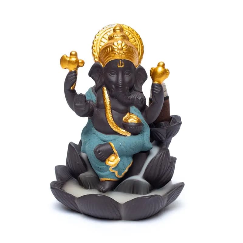Brûle-encens à refoulement Ganesh -- 9x8x12cm