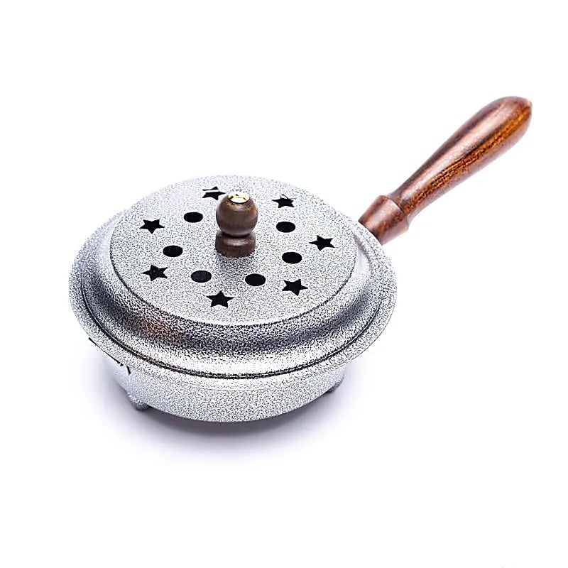 Pot brûle-encens en fer -- 15x26cm