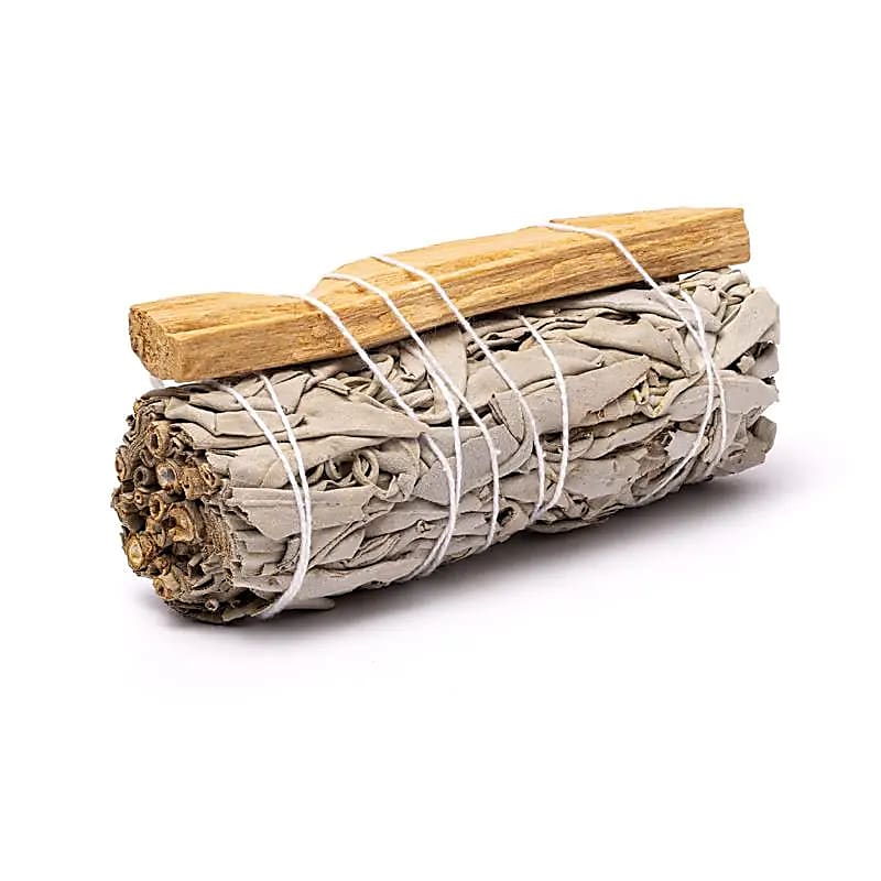 Smudge de Sauge Blanche avec Palo Santo lot de 2 -- ±11×3,5 cm; ±30–40 g