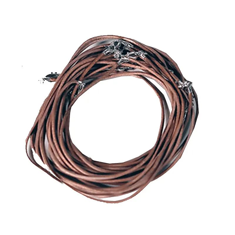 Collier en cuir avec fermoir à homard marron clair -- 45 cm