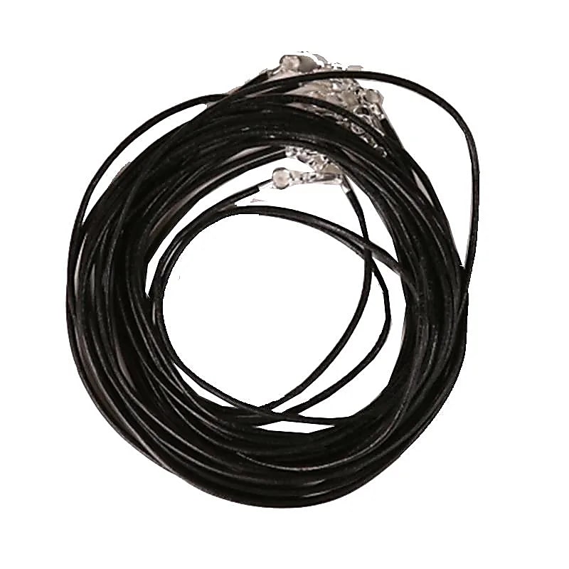 Collier en cuir avec fermoir à homard noir -- 45 cm