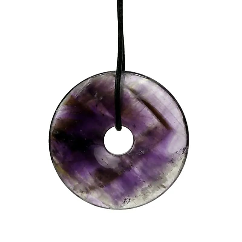 Pendentif donut améthyste sans cordon -- 4 cm