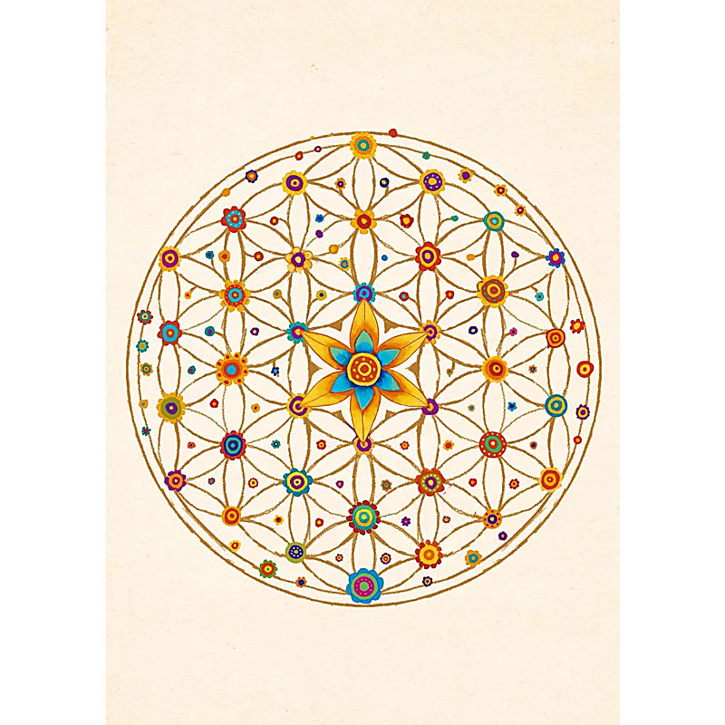 Carte postale Fleur de Vie -- 15x10.5 cm