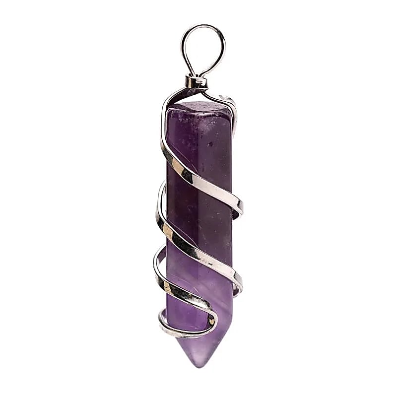 Pendentif pointe d’améthyste -- ±4 cm