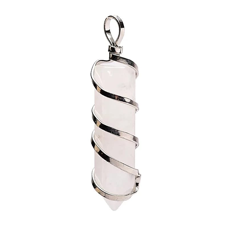 Pendentif pointe de cristal de roche -- ±4 cm