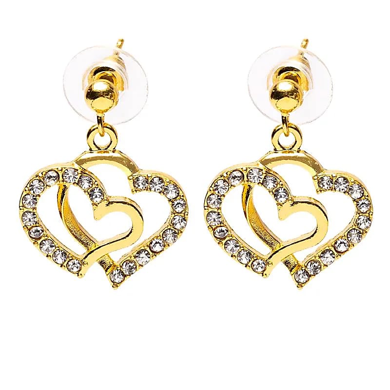 Boucles d'oreilles cœurs dorées -- ±2 cm