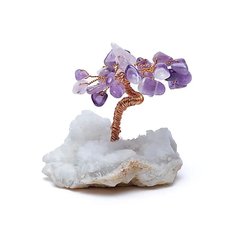 Arbre de pierres précieuses Améthyste -- ±5.5x5.5x7cm; 163g