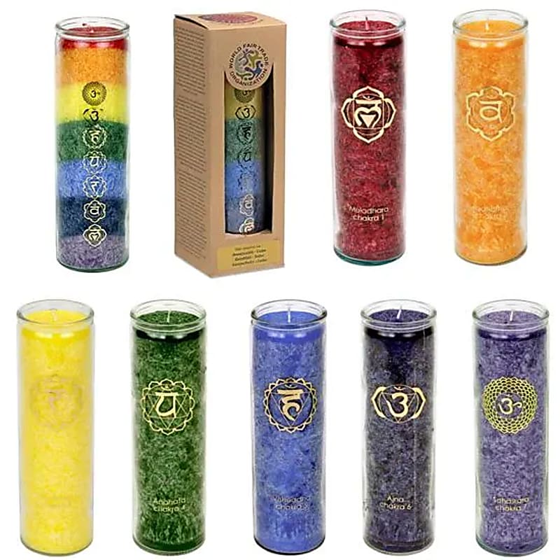Bougies des Chakras confection 12 x -- 21x6.5cm