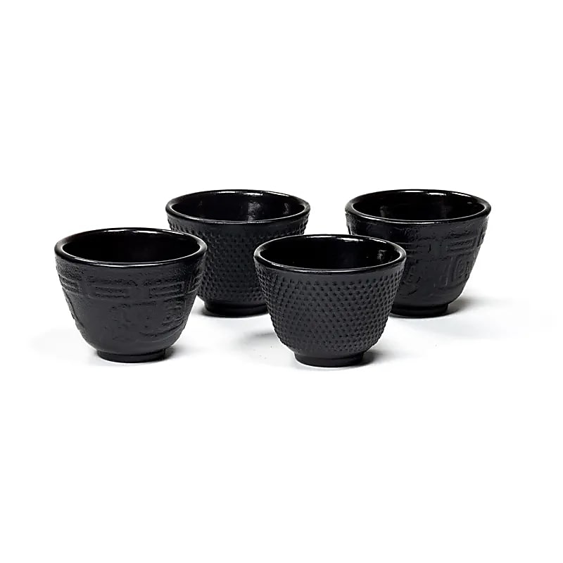 Set de 4 tasses à thé émaillées de style japonais -- 65 ml; 5x6.5cm