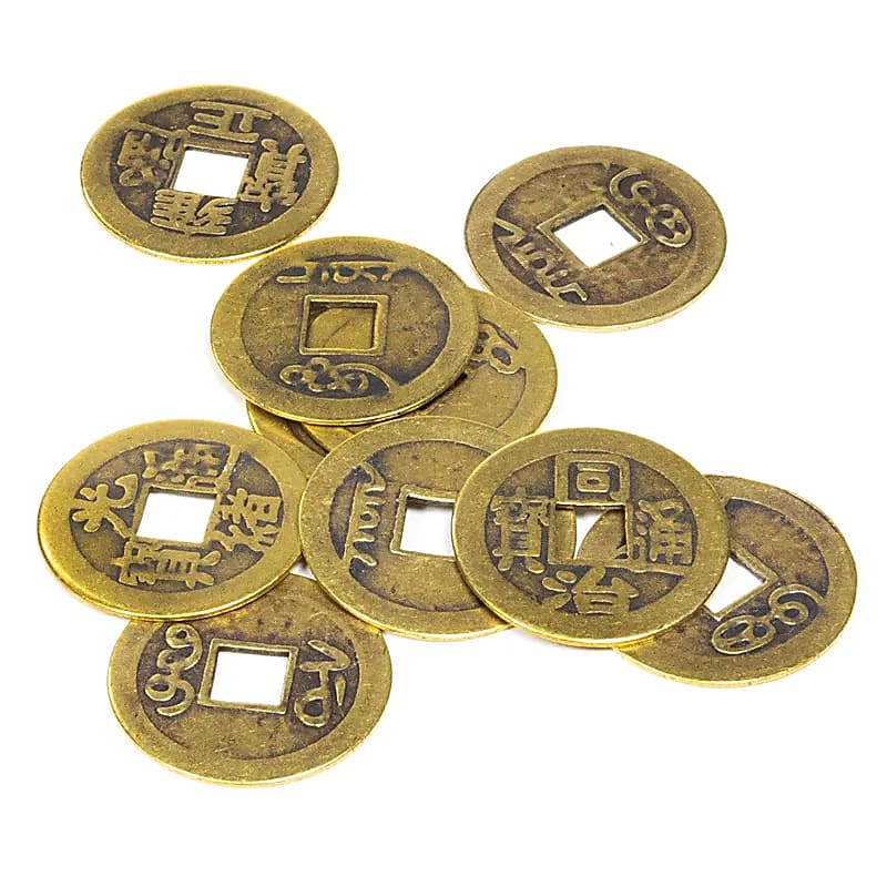 Pièces chinoises Porte-bonheur set de 10 -- 2.3 cm