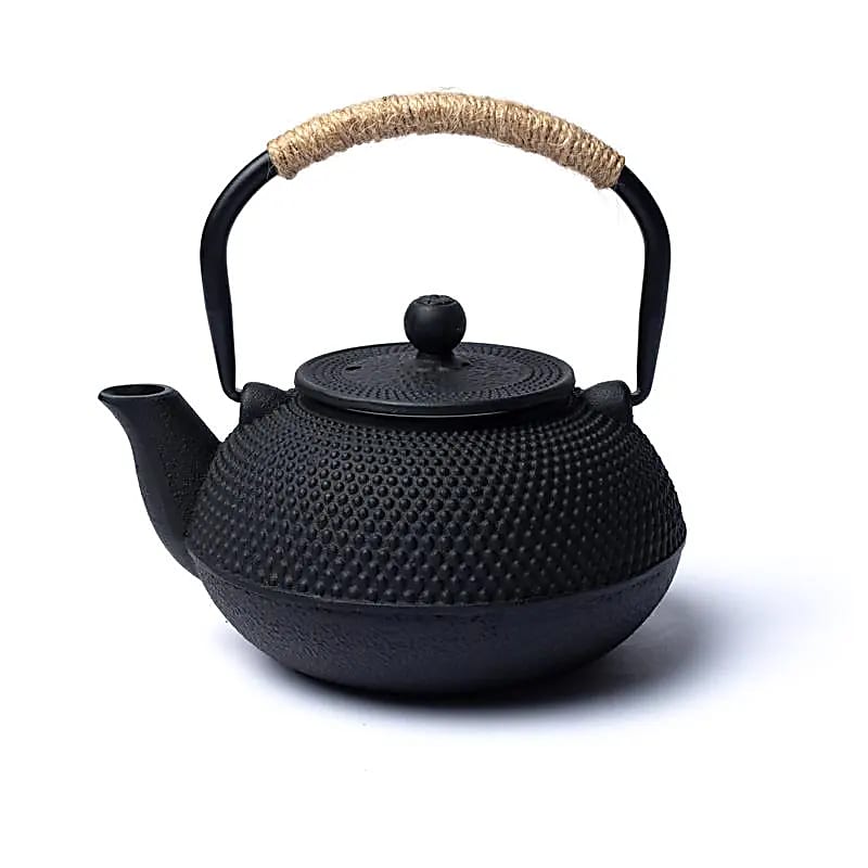 Théière en fonte Tetsubin 0,6 litre noire (sans revêtement) -- 600 ml; ±1100g