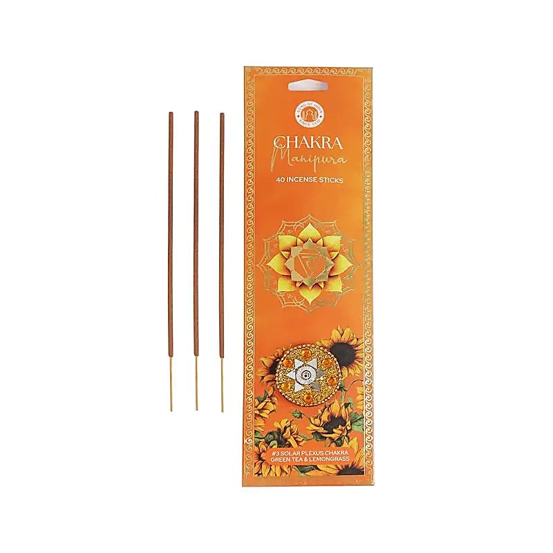 Encens chakra Manipura thé vert & citronnelle -- 40 bâtonnets