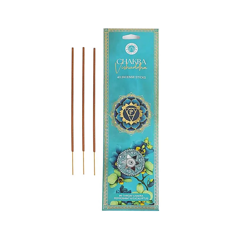 Encens chakra Vishuddha menthe poivrée & eucalyptus -- 40 bâtonnets