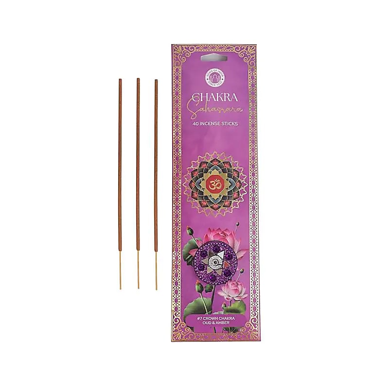Encens chakra Sahasrara oud & ambre -- 40 bâtonnets