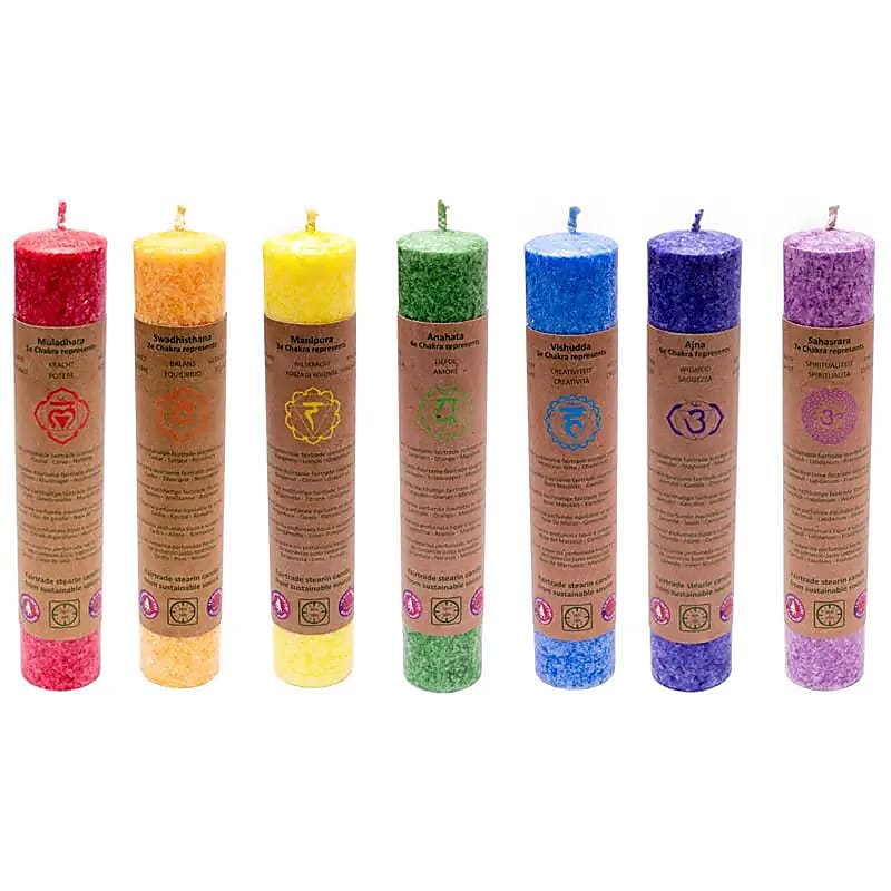 Bougies parfumées Chakras mixtes 2 x 7 -- 21x2.2 cm