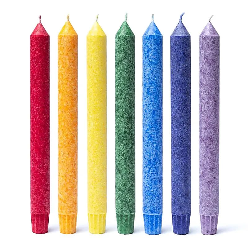Bougies des Chakra parfumée - longue SET de 7 -- 21x2.2 cm