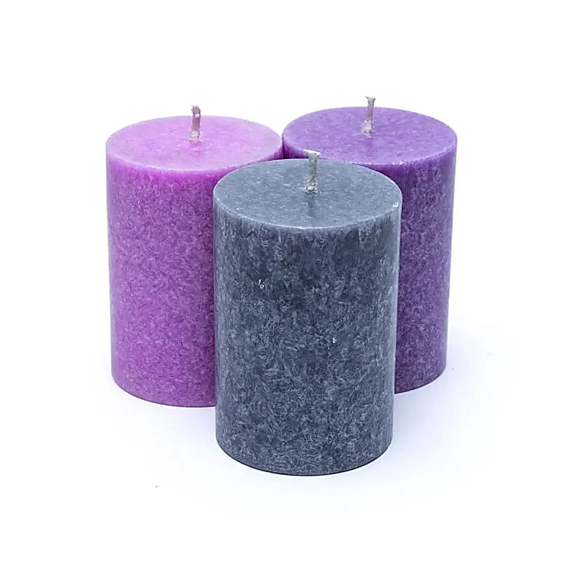 Bougies de stéarine 3 x MINDFULNESS -- 8x5.5 cm