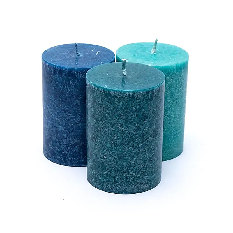 Bougies de stéarine 3 x OCEAN -- 8x5.5 cm