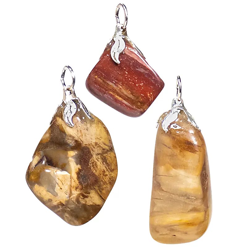 Pendentif pierre gemme Bois pétrifié --±1.5-3cm