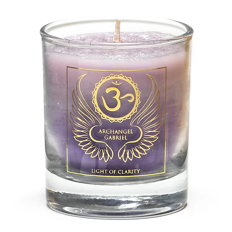 Bougie votive parfumée Archange Gabriel chakra 7 -- 4.5x4 cm