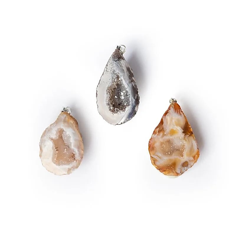 Pendentif géode en agate -- ±4cm