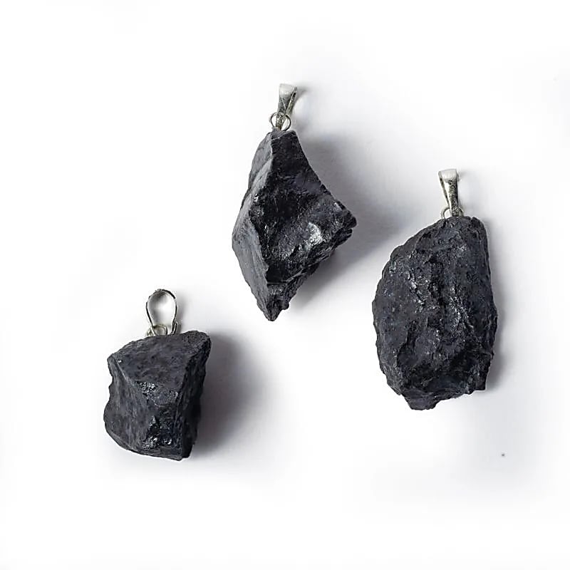 Pendentif pierre précieuse Shungit brute -- ±3-4.5cm