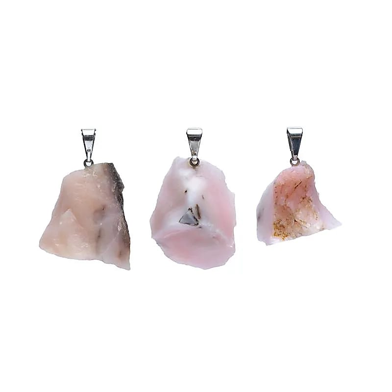 Pendentif en pierre d'opale rose brute -- ± 2cm