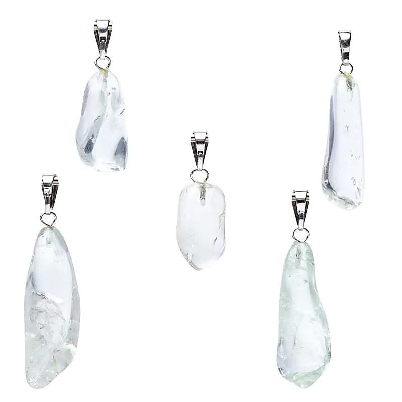 Pendentif en pierre précieuse prasiolite percée -- ±2,5cm