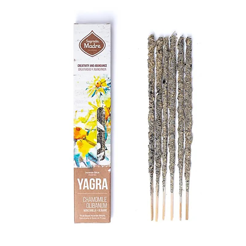Encens Sagrada Madre Yagra Camomille & Oliban -- ±20g