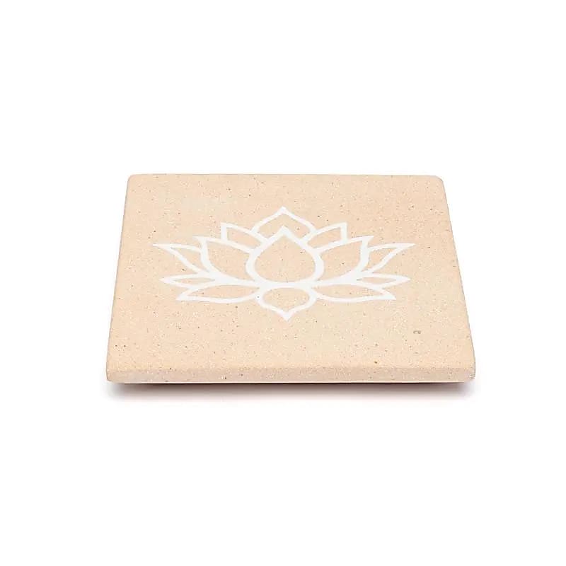 Brûle-encens lotus grès rose -- 10x10 cm