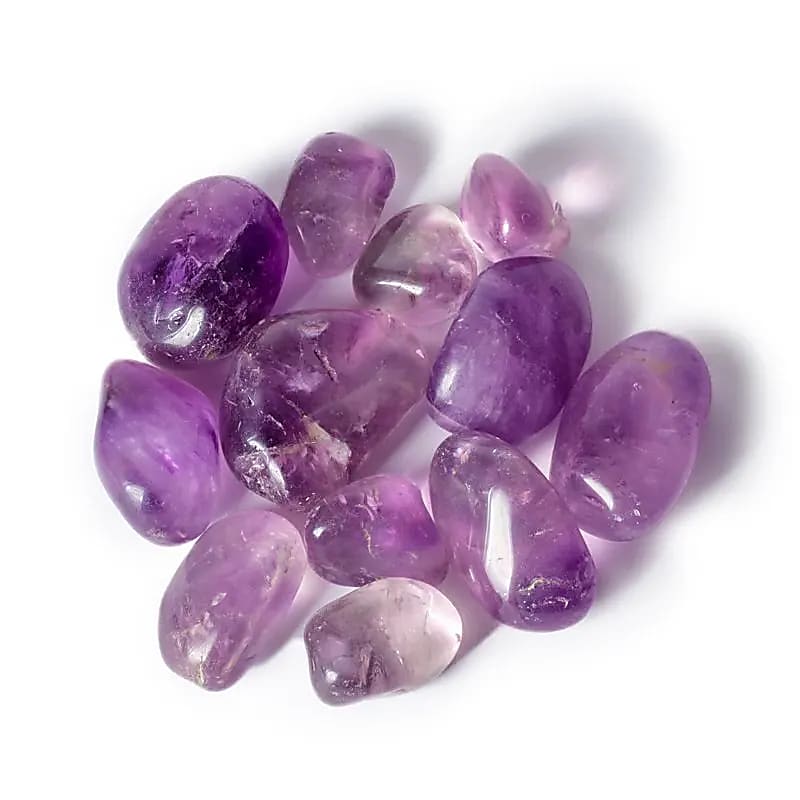 Améthyste polie de qualité A -- ±3-8 cm; ±500 g