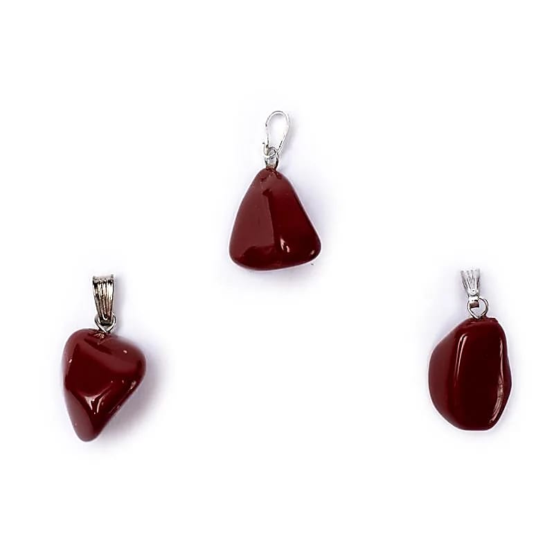 Pendentif Jaspe rouge avec crochet -- ±1-2.5cm