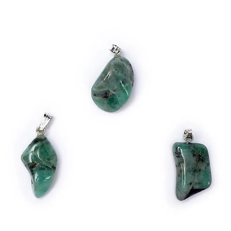 Broche pendentif Emeraude percée-- ±2-3cm