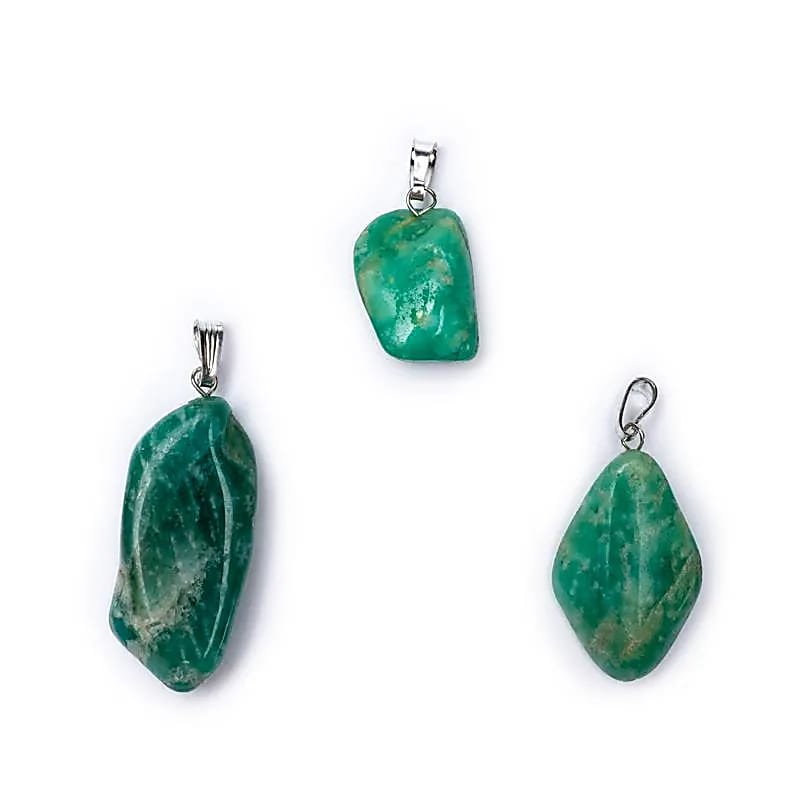 Broche pendentif pierre Amazonite percée