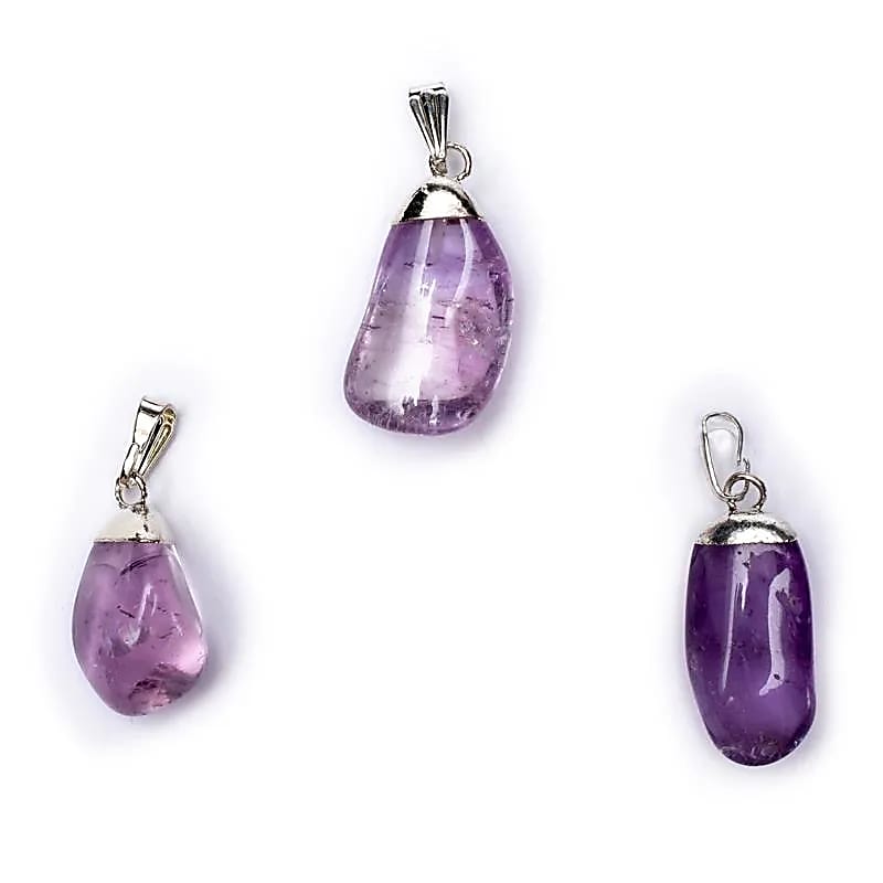 Pendentif améthyste monture en métal -- ±1-3 cm