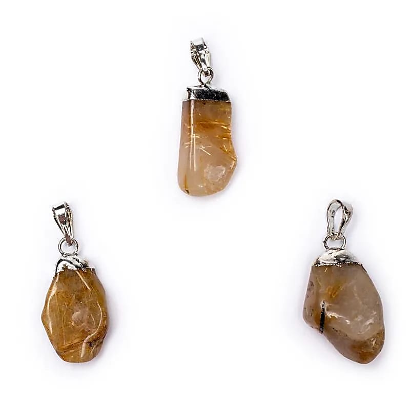 Pendentif Quartz rutile monture en métal -- ±1-2.5 cm