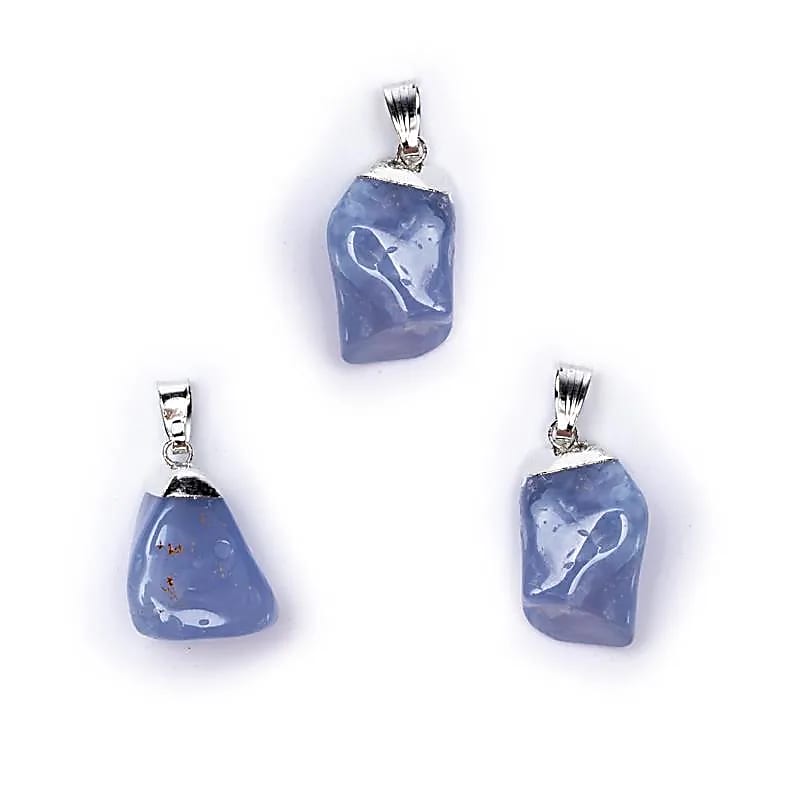 Pendentif Calcédoine avec cadre en métal --  ±1-2.5cm