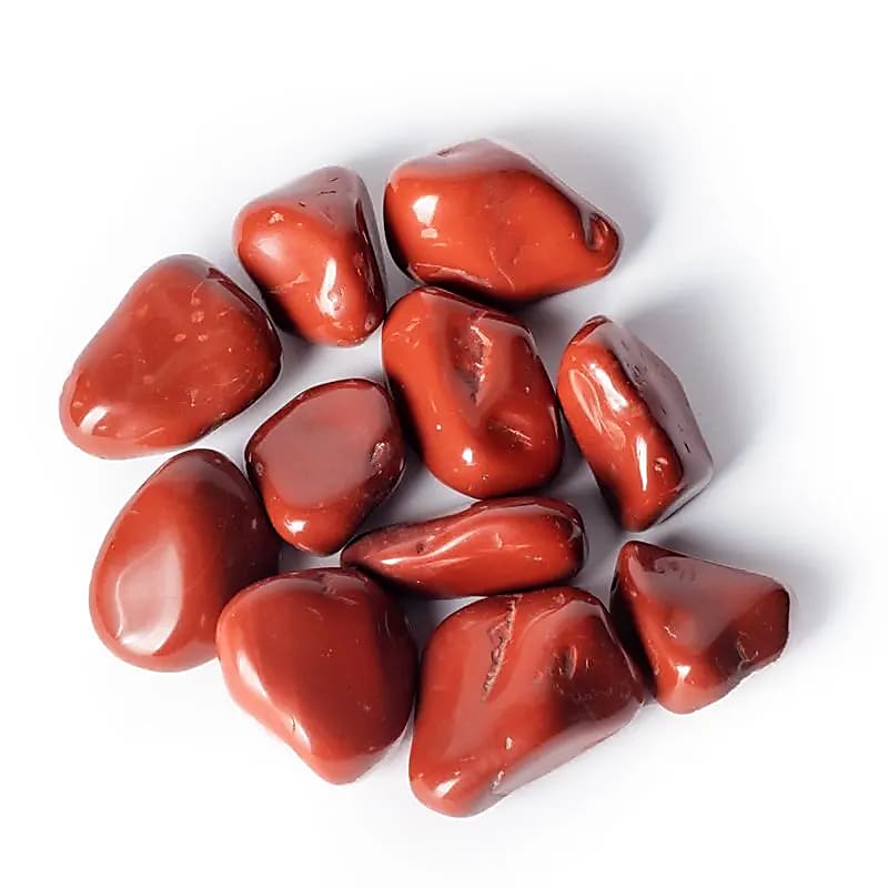 Jaspe rouge pierres polies de qualité A -- ±3-8 cm; ±500 g
