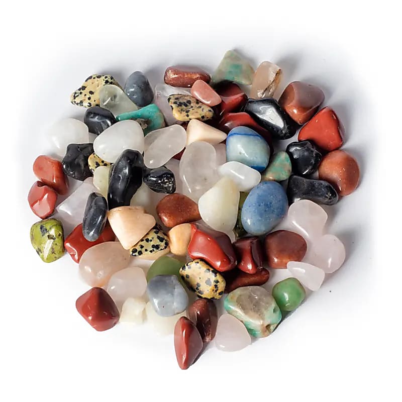 Mélange pierres polies Brésil qualité A-- 1x3 cm;  5000 g