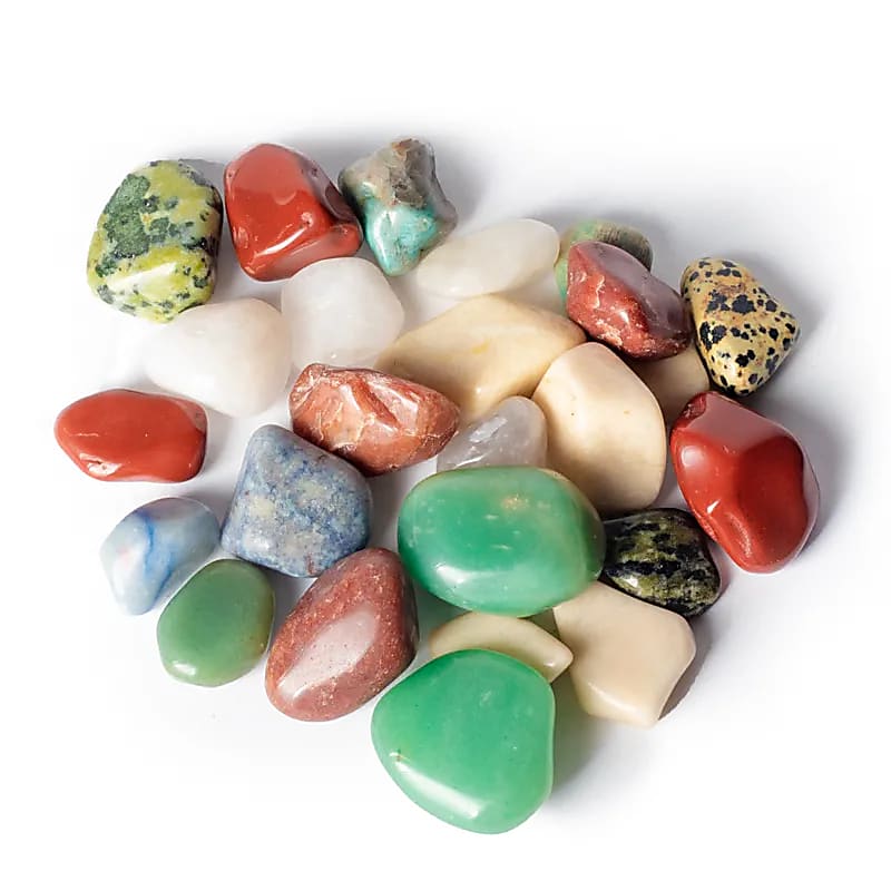 Mélange pierres polies Brésil qualité A -- ±2-5cm; ±5000g