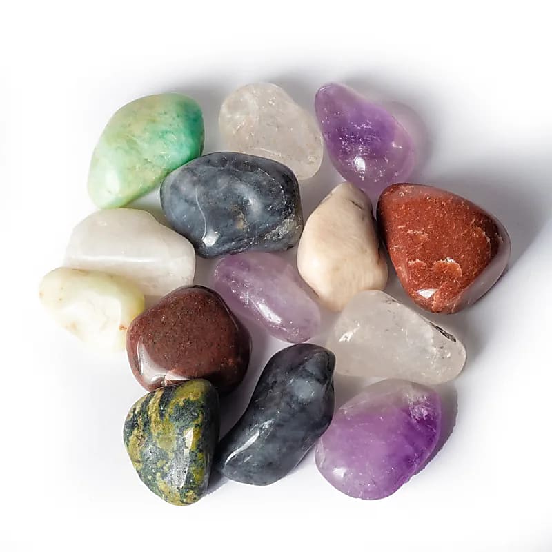 Mélange pierres polies Brésil qualité A -- ±3-5cm; ±5000g