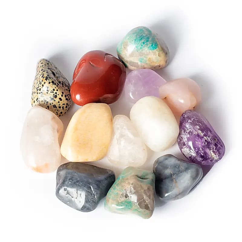 Mélange pierres polies Brésil qualité A -- ±5-8cm; ±5000g