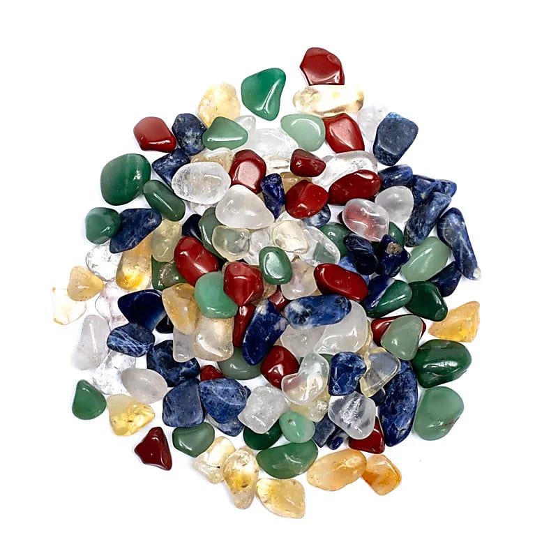 Mélange pierres polies tibétaines des cinq chakra qualité A -- ±500g; ±1-2cm
