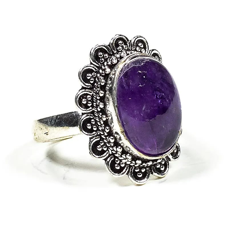 Bague avec améthyste -- 2cm